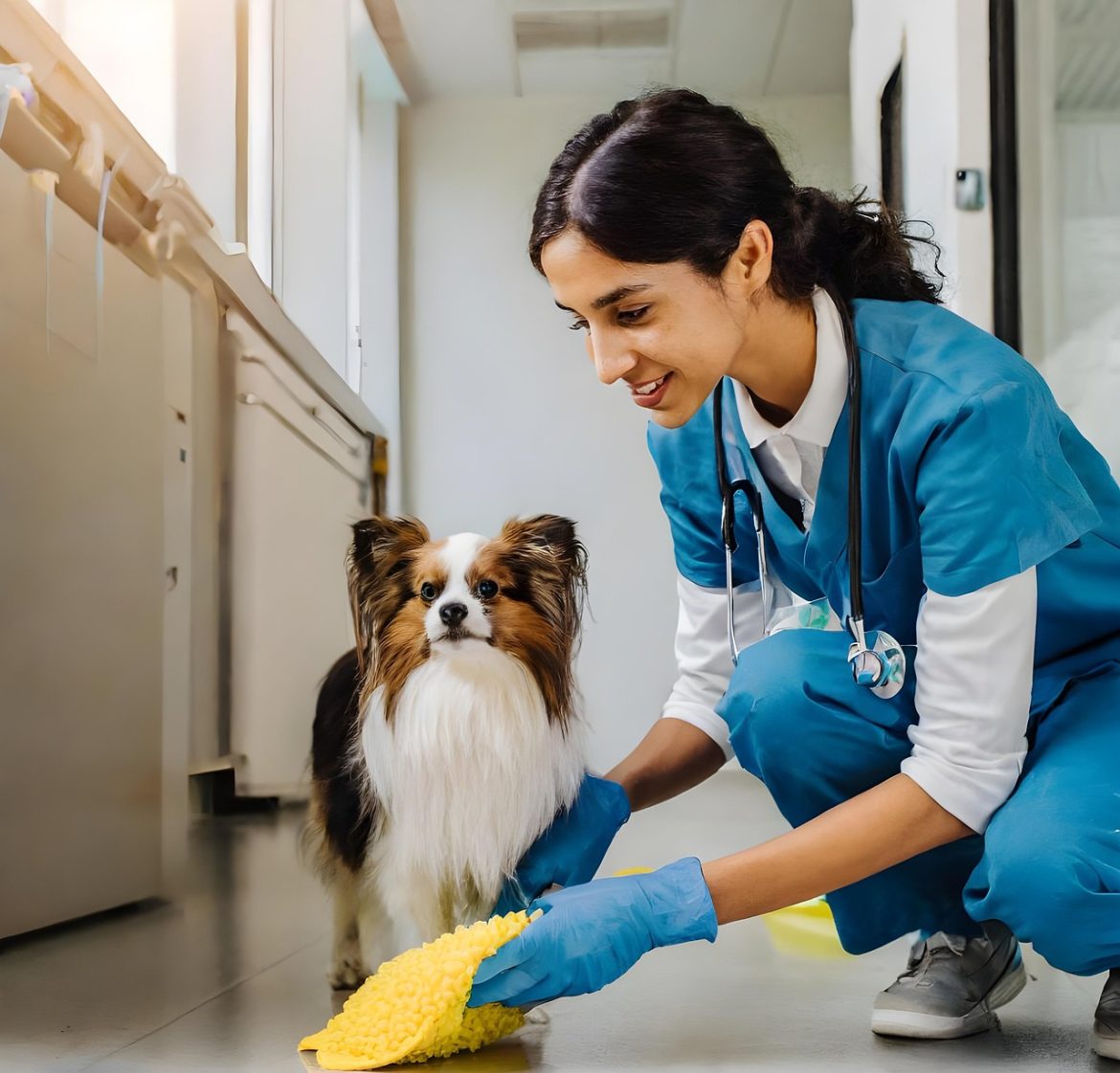 un chien chez le vétérinaire