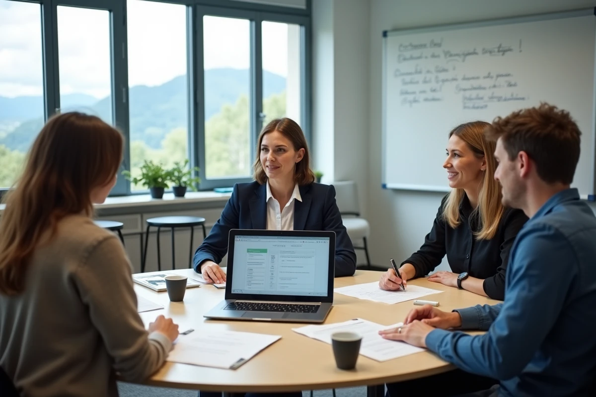 Agents académiques participant à une formation PIA Grenoble autour d'une table de réunion