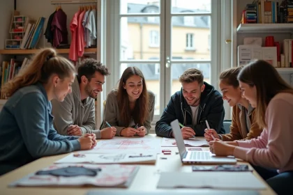Groupe d'étudiants en design à Esaa Duperré Paris