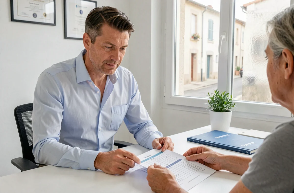 Consultant d'Odis-C en rendez-vous client pour une session de conseil et formation sur mesure dans un bureau professionnel